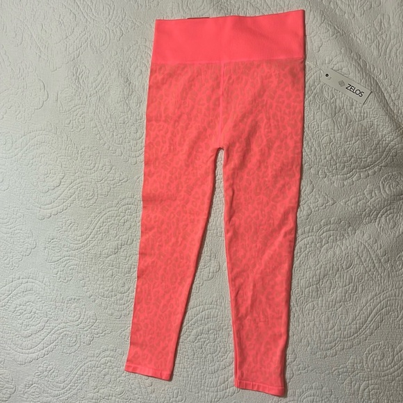 ZELOS Pink Animal Camo Print 7/8THS Leggings Activewear Size M NWT - Picture 1 of 5